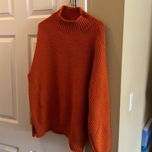 ZESICA orange turtleneck sweater size XXL